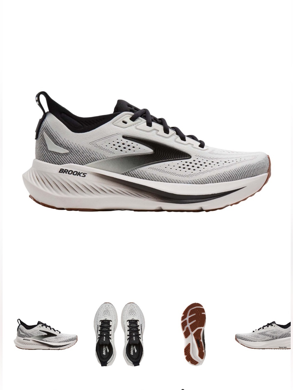 Brooks Men's Glycerin 23 Running Shoes White/Black/Gum